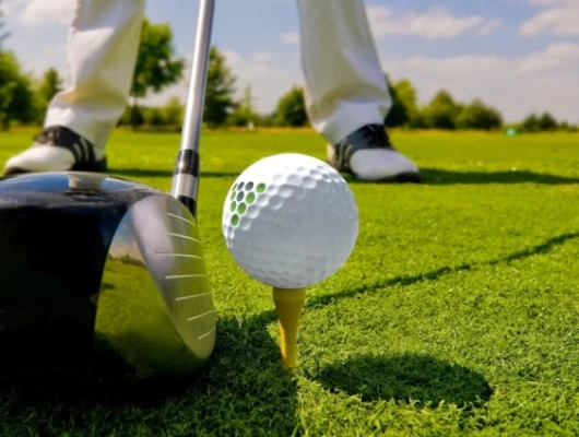 PGA Professional 30 Minute Golf Lesson | Golfer preparing to tee off with driver on a sunny day at a golf course